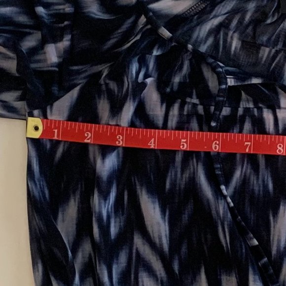 EUC INC International Concepts Woman's Blouse Navy Blue/White Sz PP Long Sleeve - Picture 7 of 14